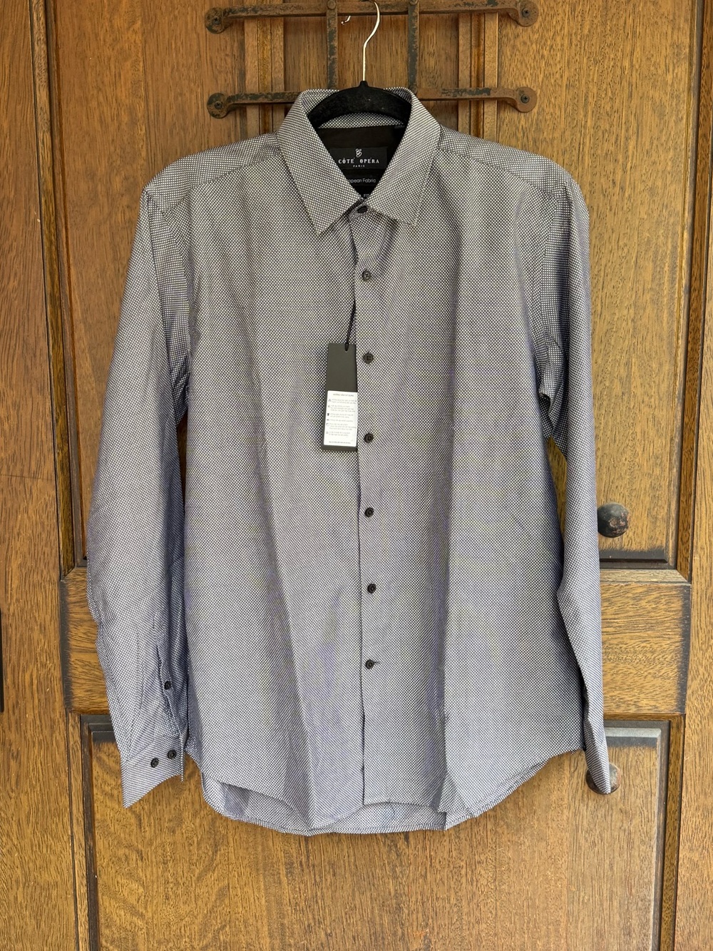 Cote Opera Men's Long Sleeve Dress Shirt - Gray Size S